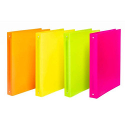 Cartella 4 anelli diam 30mm - Colori Fluo Assortiti